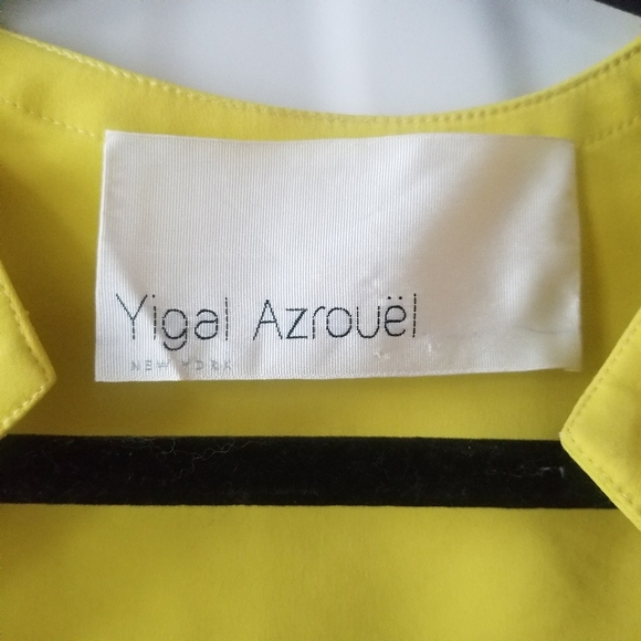 Yigal Azrouel Yellow Geometric Zipper Dress Size 6 - Picture 7 of 11